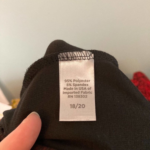 NWT Avenue Dress Womens Sz 18 20 Red Black Print Long Sleeve Sheath Midi Stretch - Picture 8 of 9